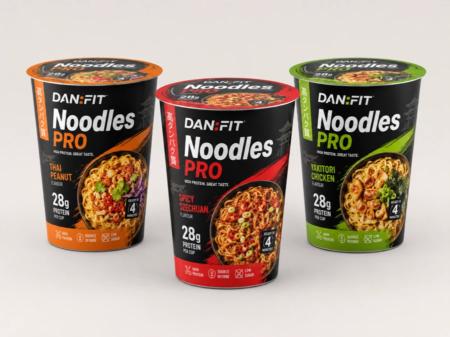 DAN:FIT Noodles PRO high-protein cup noodle range