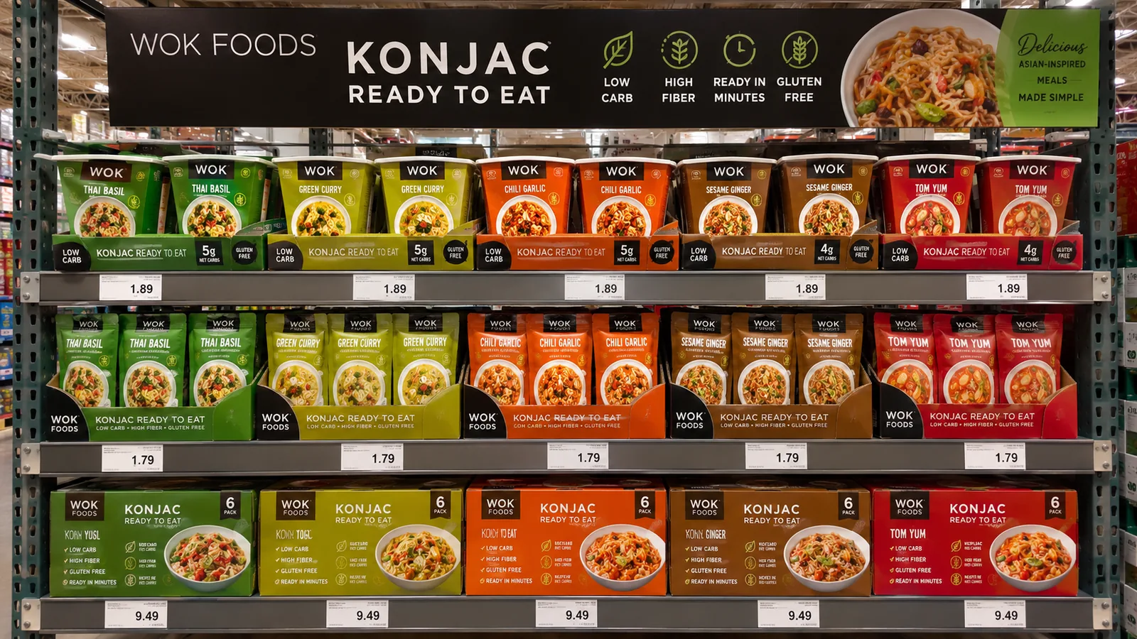 Konjac Ready to Eat supermarket shelf display