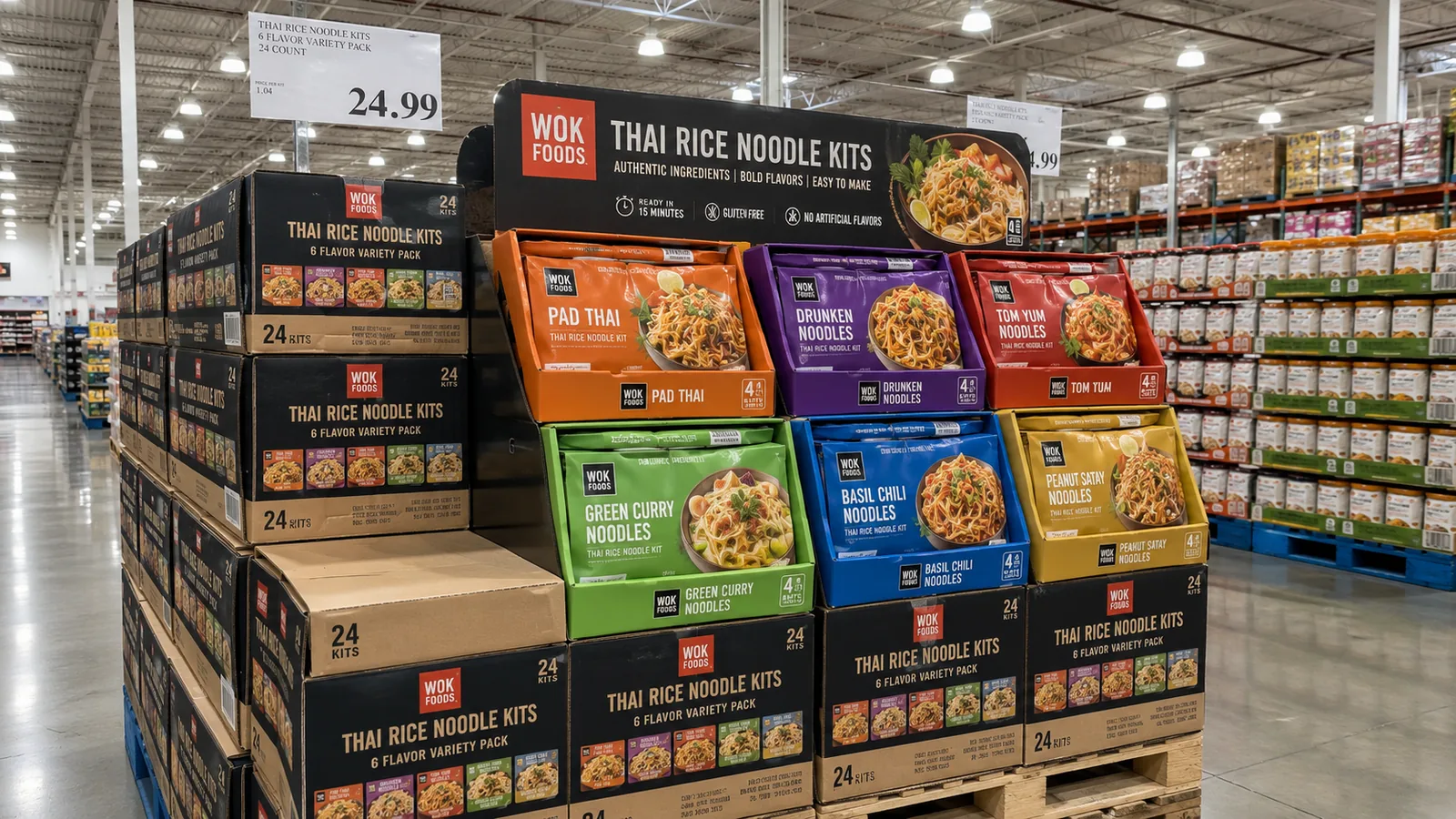 Thai Rice Noodle Kits wholesale pallet display
